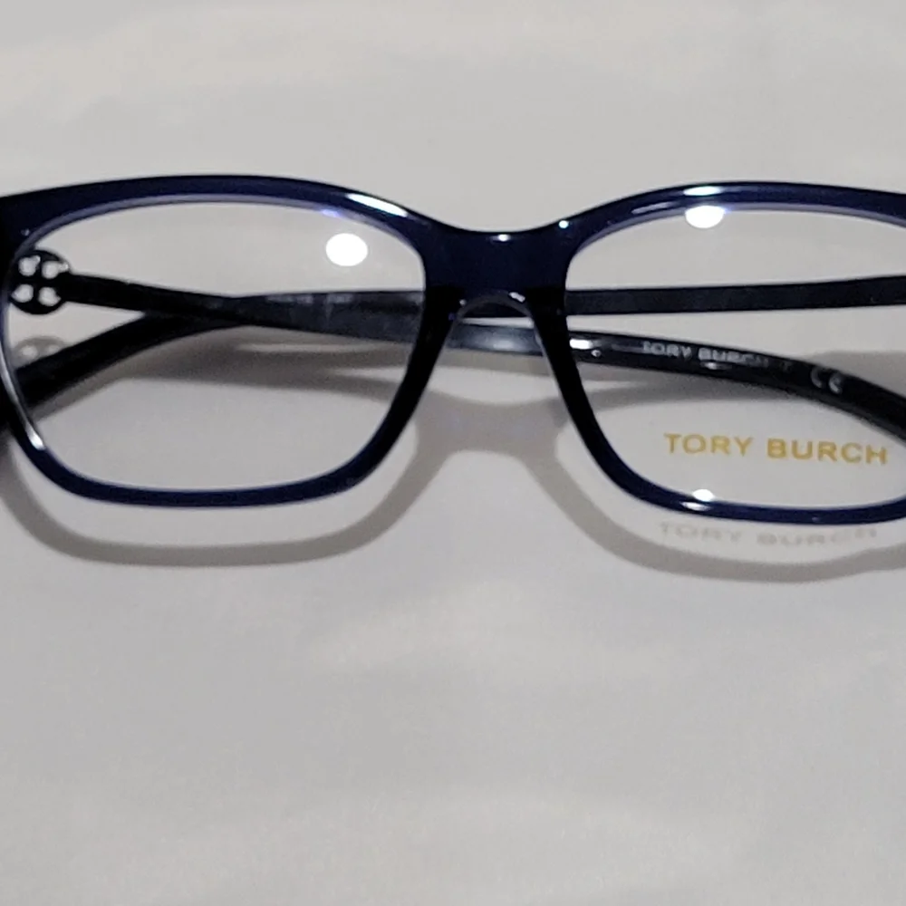 Tory Burch Navy Blue Rectangular Optical Glasses
